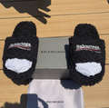 B*lenciaga Fur Slides