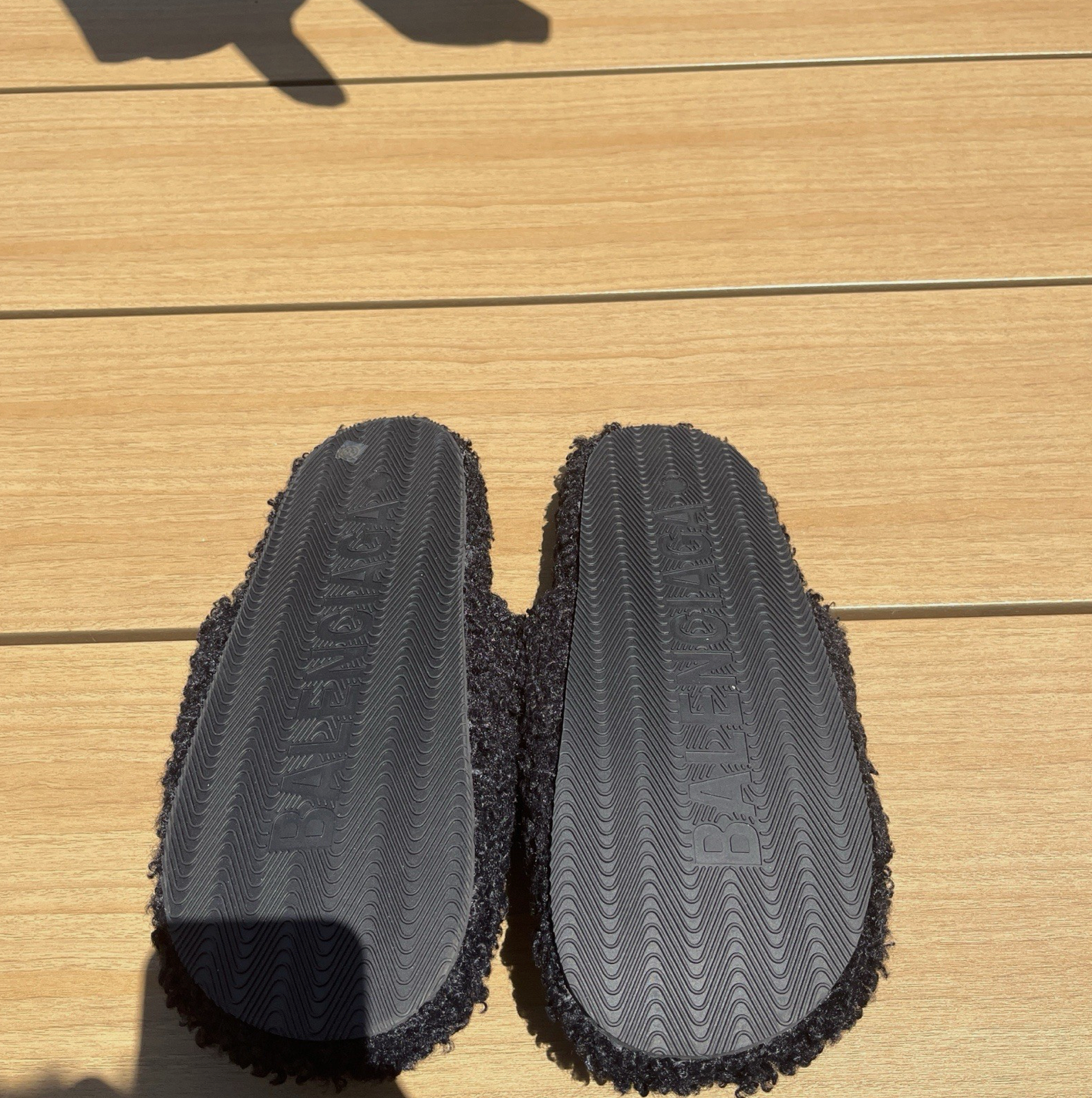 B*lenciaga Fur Slides